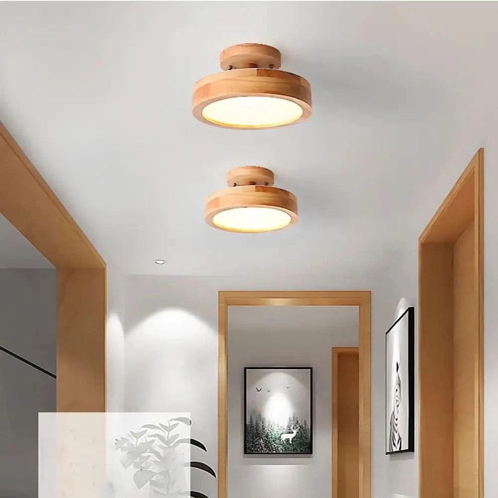 Modern Wooden Ceiling Lamp - Eco-Friendly LED Lighting for Every Room